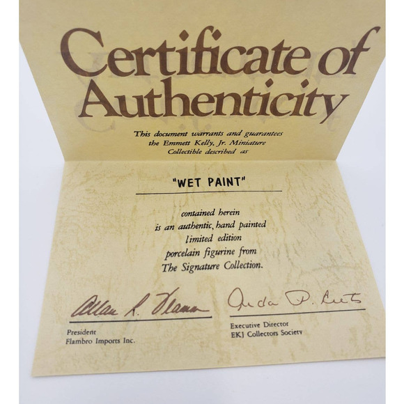 Flambro Wet Paint Emmett Kelly Clown Figurine with COA - Picture 9 of 12